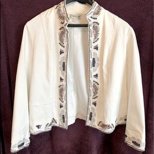 Gorgeous vintage white and lilac beaded jacket